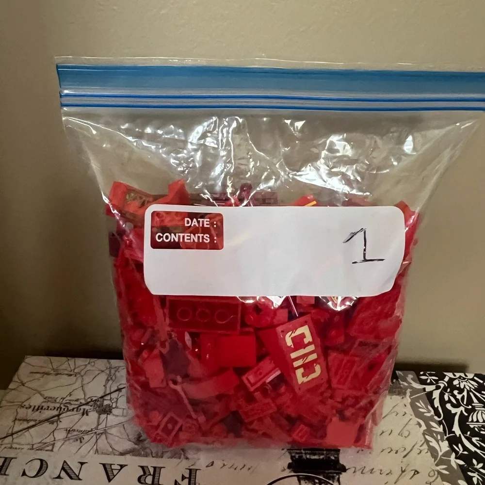 LEGO Small Red Accessories , Spare Parts And Small Brick Pieces. 12oz